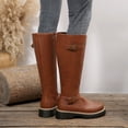 thumbnail image 4 of Rokment Wide Calf Knee High Motorcycle Riding Boots for Women 2026 Fashion Casual Buckles Leather Platform Chunky Heels Mid-Calf Long Tall Booties Fall Winter, 4 of 6
