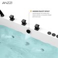 thumbnail image 3 of 67 in. x 32 in. Flat Bottom Stone Resin Freestanding 92 Gallon Combination Bathtub with Center Drain in Black and White, 3 of 11