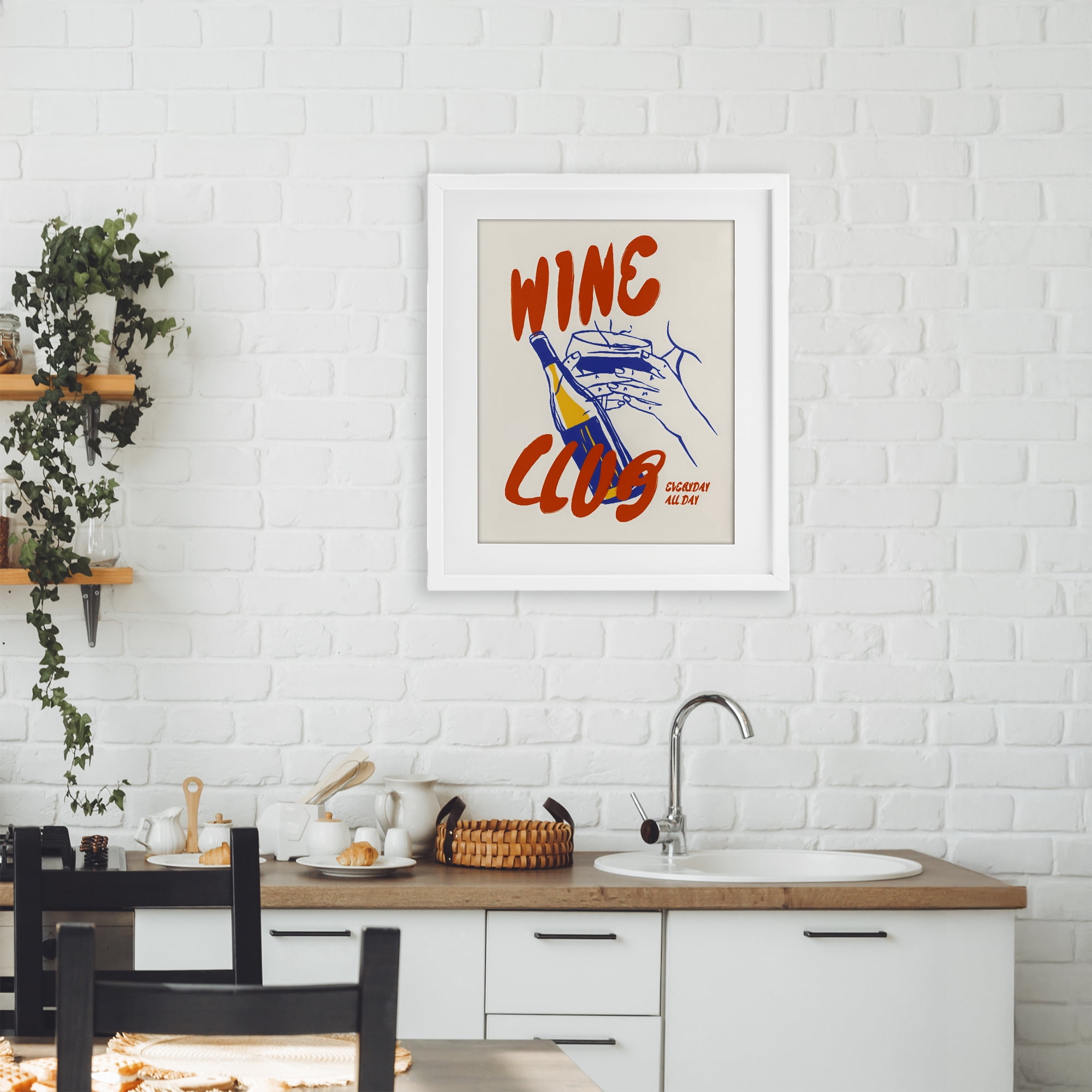 Stupell Industries Wine Club Every Day White Framed Print Under Glass, design by The Prints Vibe