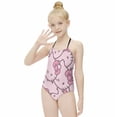 thumbnail image 4 of Hello Kitty Girls One Piece Swimsuits Hawaiian Summer Swimwear Beach Bathing Suit Outfits, 4 of 7