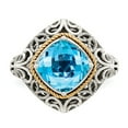 thumbnail image 5 of 14K Two-Tone Gold Ring Band Gemstone Yellow Sky Blue Topaz Cushion, 5 of 6