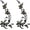 Black, variant on 2 PCS Yellow Plum Blossom Iron on Patch, 5.1" x 15.3" Embroidery Applique