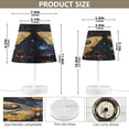 thumbnail image 3 of WOBOGO Star Yellow Butterfly Table Lamps Bedroom 3-Speed Dimmable Farm Style with Fabric Shade for Reading and Home Office, 3 of 8