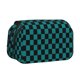 thumbnail image 1 of Disketp Black And Teal Checkerboard Estuche de Lápices de Doble Capa con Tapa Abatible y Cremallera, Organizador Escolar para Adolescentes y Adultos, 1 of 7