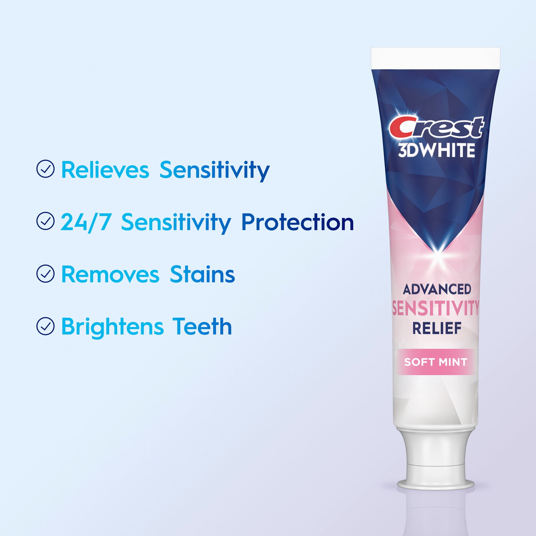 3DWhite Advanced Sensitivity Toothpaste, Soft Mint, 3.3 oz, 2 Pack