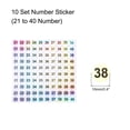 thumbnail image 2 of Uxcell Number Stickers, Number 21 to 40 Round Number Labels Reflective Sticker for Numbering Sorting, 10 Sheets, 2 of 6