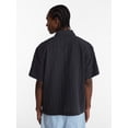 thumbnail image 4 of No Boundaries Textured Grid Boxy Fit Resort Shirt, Men's XS-5XL, 4 of 6