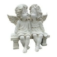 thumbnail image 1 of Estatua de pareja de ángeles, figura de resina, coleccionable, regalo de oficina, adorno de ángel con alas Blanco, 1 of 9