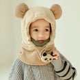 thumbnail image 2 of Karoyedx Scarves for Boys Children Multifunctional Windproof Warm Wool Winter Hat Scarf Integrated Warmth Beige Size,One Size, 2 of 4