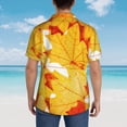 thumbnail image 4 of Balery Autumn Maple Leaves Camisas hawaianas de manga corta para hombre, camisas playeras de corte holgado, camisas de vacaciones con botones,X-Large, 4 of 7
