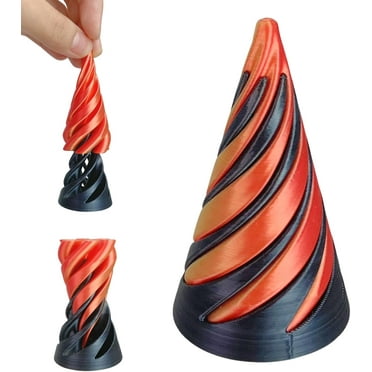 Impossible Pyramid Passthrough Sculpture, Pass Through Pyramid Fidget Toy 3D Printed Spiral Cone Fidget Toy, Mini Vortex Thread Illusion, Desktop Deco Souvenir Gift Mini Stress Relief Desk Toy