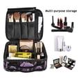 thumbnail image 2 of FORMRS Travel Makeup Bag Large Capacity Train Case Cosmetic Organizer with Adjustable Dividers, Black Roses, 2 of 8