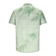 thumbnail image 4 of OKBOP Mens Button Up Shirts,Family Tropical Crew Neck Short Sleeve Button Up Mechanic Summer Beach T-shirt with Pocket Fathers Day Gift Clearance Green XL(10), 4 of 5