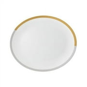 Wedgwood Vera Castillon Gold/Gray Oval Platter- 13.75'