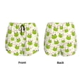 thumbnail image 3 of Yiaed Green Frog Print Women's Running Shorts with Liner 3 Zipper Pockets Elastic Workout Athletic Gym Yoga Shorts-Medium, 3 of 7