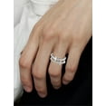 thumbnail image 4 of 1 anillo abierto ajustable de latón con capas huecas para mujer, 11 mm, 4 of 6