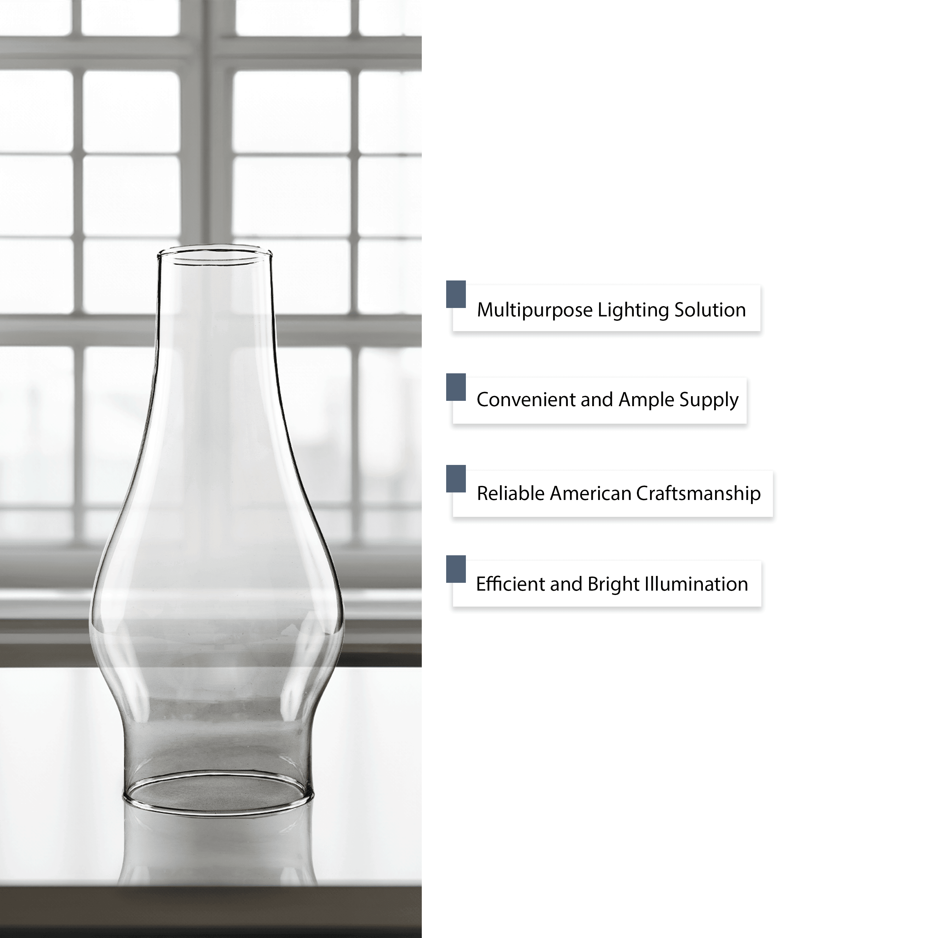 Light of Mine: 2.5" X 7.5" Oil Lamp Replacement Chimney - Clear Smooth Top Borosilicate Chimney (2 1/2" x 7 1/2")