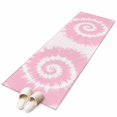 thumbnail image 2 of 2'x6' Rug Runners for Hallways Kitchen, Pink White Ombre Non Slip Entryway Beside Floor Carpet Runner, Modern Romantic Ethnic Boho Tie Dye Washable Laundry Room Bedroom Throw Rugs Mat for Family Pet, 2 of 8