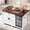 White, variant on 72 Inch Farmhouse Kitchen Island with Fridge Storage Space, Rolling Coffee Bar Cabinet on Wheels with 4 Drawers, Sliding Barn Doors, Glass Holder, Drop Leaf and Power Outlet, White