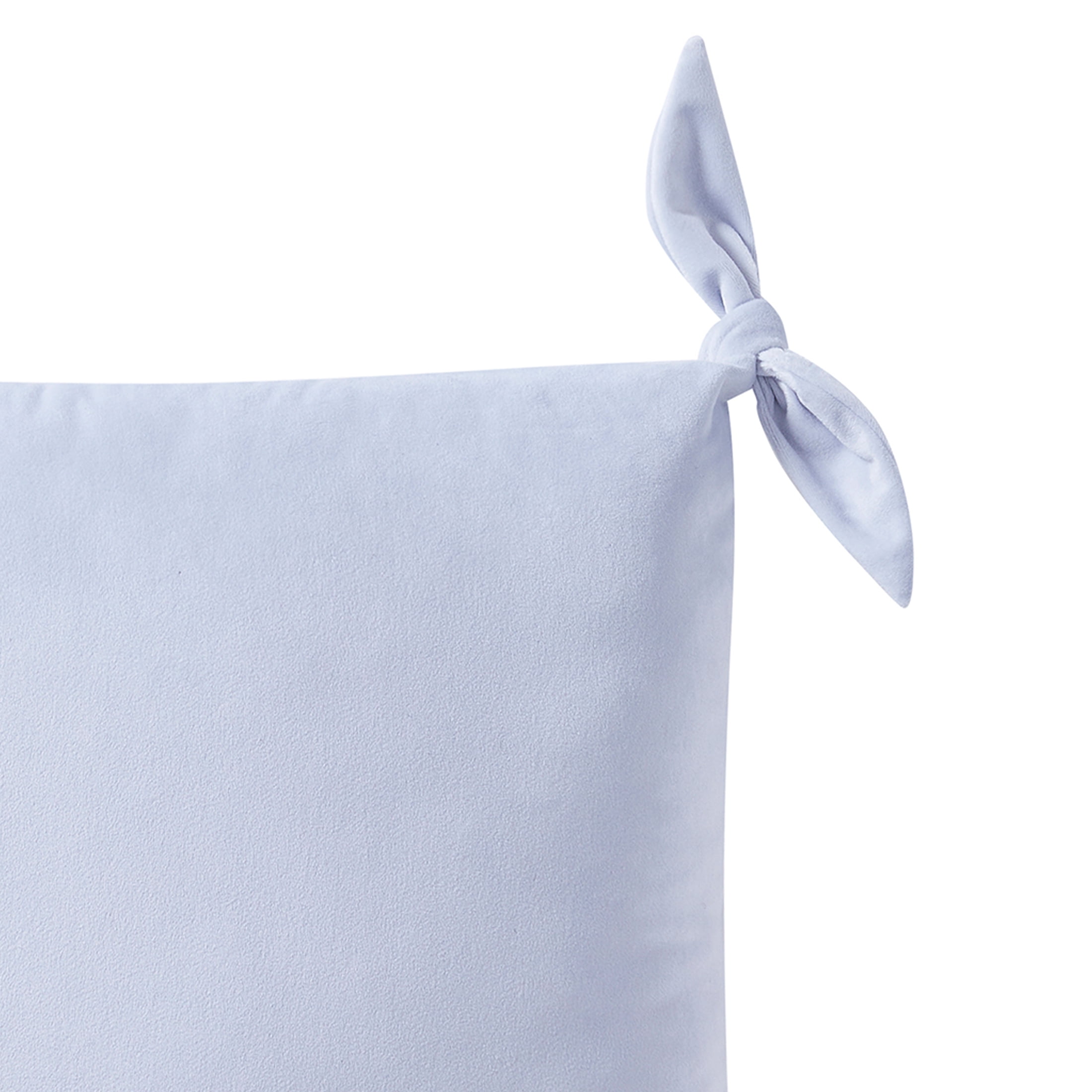 My Texas House 20" x 20" Solid Light Blue Velvet Ties Decorative Pillow
