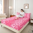 thumbnail image 3 of Erosebridal Gradient Cheetah Print Bed Sheets 4pcs For Teens,Girls Animal Leopard Print King Sheets, 3 of 5