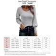 thumbnail image 5 of Woman Round Neck Long Sleeve Top Solid Color Puff Sleeve Casual T Shirt Blouse for Office Dating Shopping Light Gray L, 5 of 6