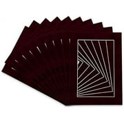 Pack Of 25 Acid Free 8X10 Mats Bevel Cut For 5X8 Photos - Dark Red Suede Precut Matboards With Backing Boards And Clear Photo Mat Bags For Pictures, Photos, Framing - 4-Ply Thickness