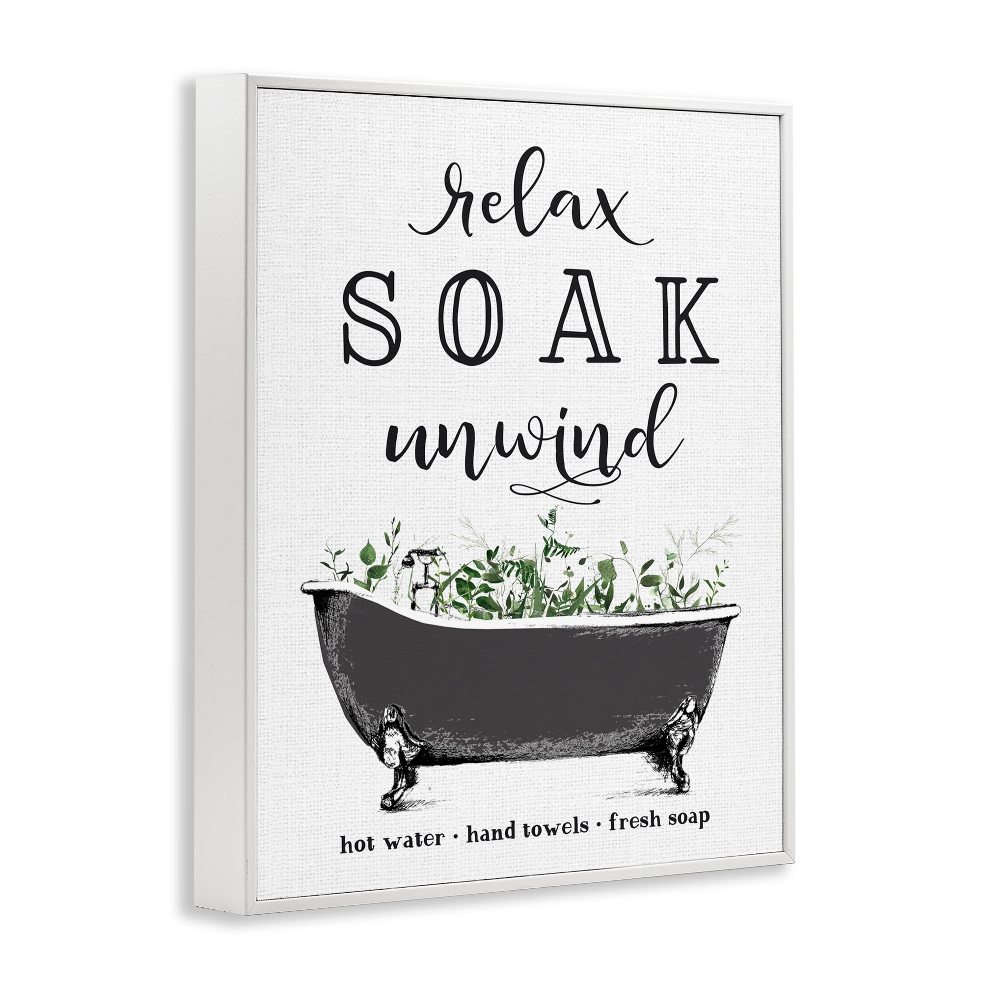 Vintage Bathing Reminders White Framed Giclee Art, design by Lettered and Lined