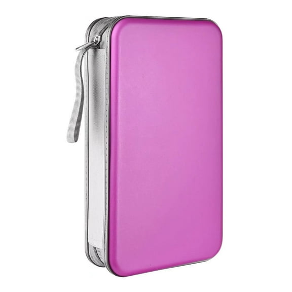 80 Capacity CD Case,Portable DVD Purple Hard Plastic Holder Organizer