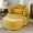 Swivel Chair with Ottoman Yellow Chenille, variant on Muumblus Teddy Swivel Accent Barrel Chair, Modern Oversize Sherpa Comfy Round Reading Armchair for Living Room, Ivory