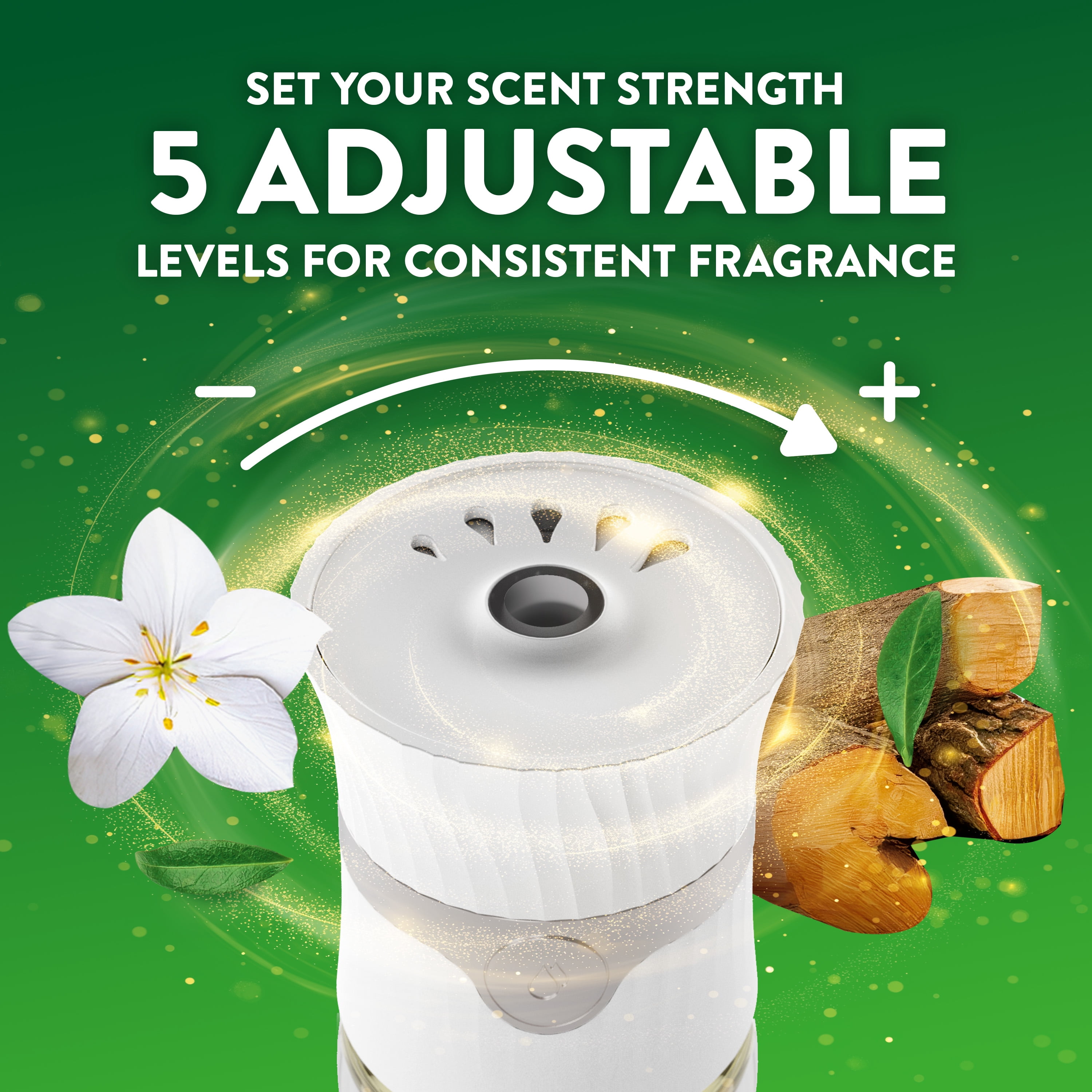 Air Wick Plug-in Scented Oil Warm Woods and Jasmine Refills, 4 Count
