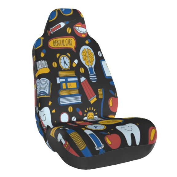 Honeii Teeth Print Car Seat Cover,Car Interior Covers,Universal Fit Seat Protector, Compatible with Most Cars, SUVs, Trucks, and Vans