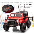 thumbnail image 4 of 12V Electric Kids Ride On Truck Car Jeep Toys 3 Speeds w/MP3,LED,Cover,Remote Control(Red), 4 of 15