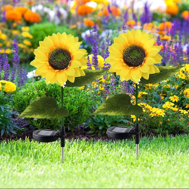 Luz solar para césped, simulación LED solar de girasol, luz de girasol para exteriores, luz solar de girasol, mejore su experiencia Jadeshay A