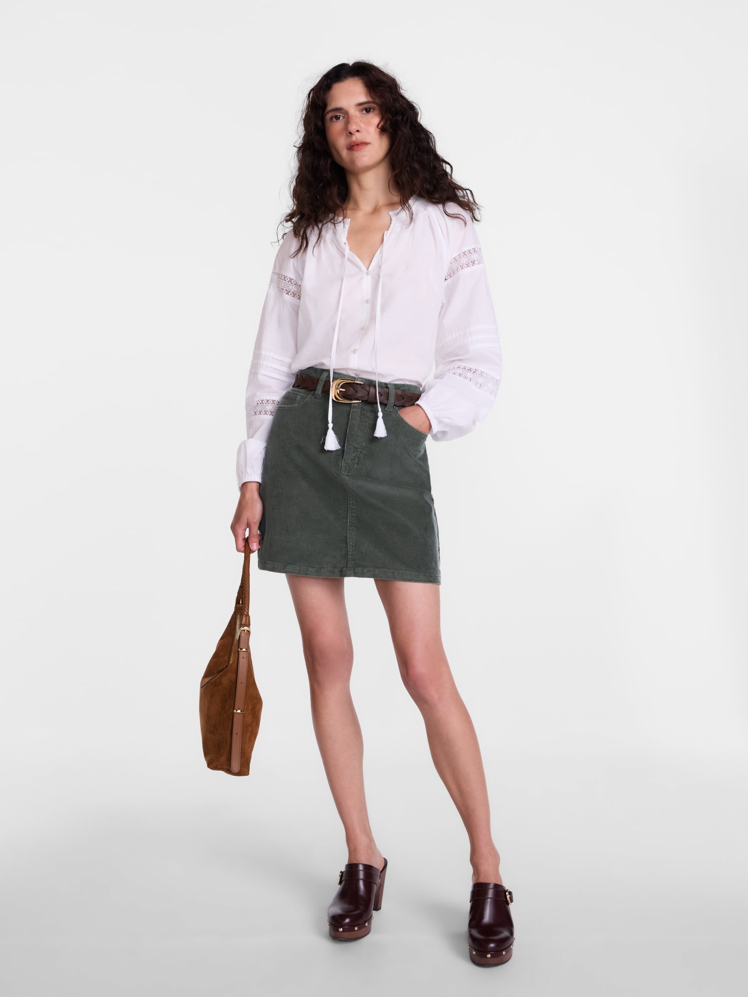 Scenario Women's and Women's Plus Corduroy Mini Skirt, 17" Length, Sizes 0-28