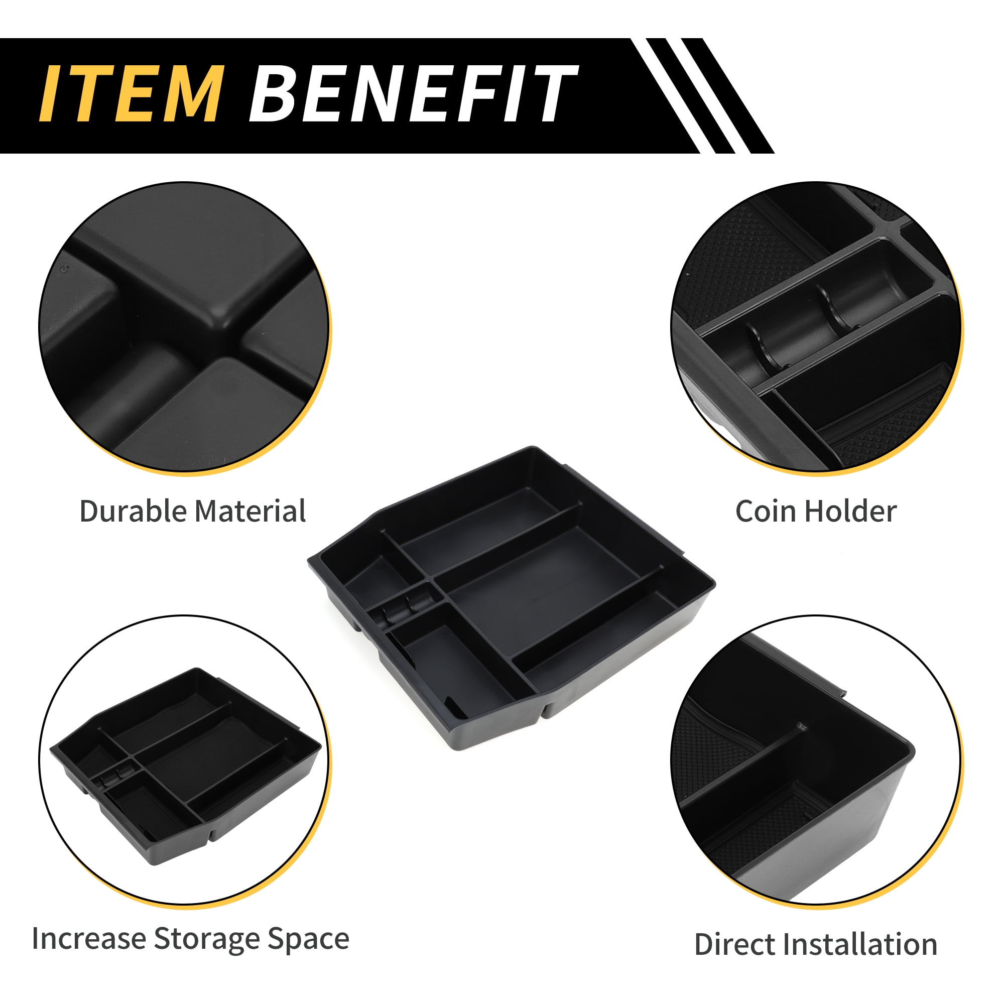 Unique Bargains Full Center Console Organizer Tray for Ford F150 2021-2024