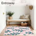 thumbnail image 3 of ODIKA 4'x6' Machine Washable Non-Slip Area Rug, Enchanted Holly Berry Vintage Farmhouse Pair Holiday Theme High Traffic Rug with Pad, Pink, 736010, 3 of 8