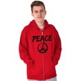 thumbnail image 5 of Hippie Peace Sign Make Love Not War Unisex Plus Size Zip Hoodie Brisco Brands 3X, 5 of 6