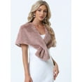 thumbnail image 2 of DARING DIVA Women's Faux Fur Shawl Stole Winter Wedding Wrap XS Pink, 2 of 6