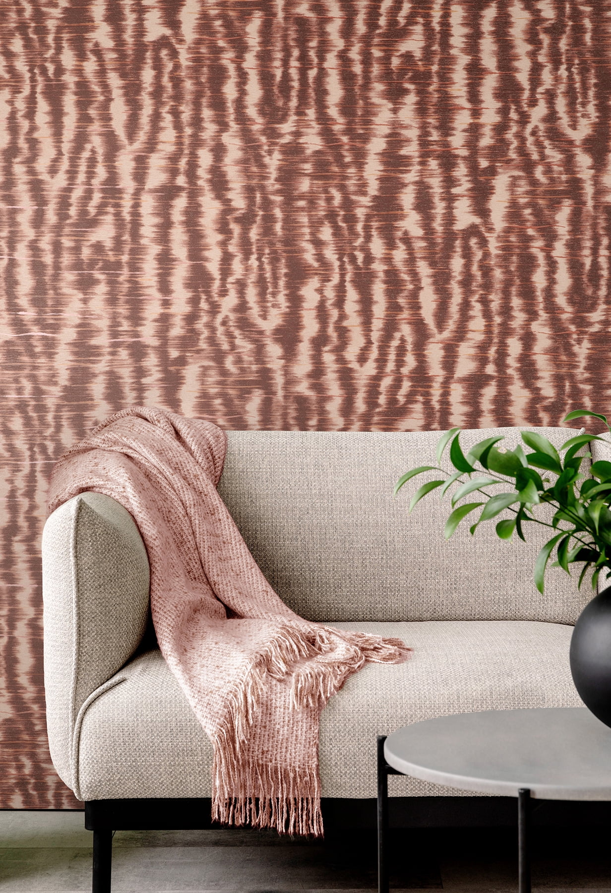 Fine Decor Hartmann Burgundy Stripe Texture Wallpaper