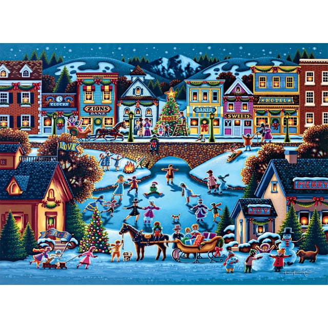 Rompecabezas Buffalo Games Dowdle Hometown Christmas 1000 piezas