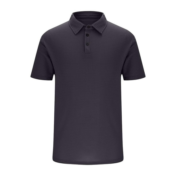 Hombres Moda Casual Manga Corta Suéter Sólido Cuello Turndown Blusa Tanque Deportivo