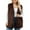 Brown, variant on Uaswgudfs Women's Black Faux Fur Vest, Plus Size Winter Sleeveless Warm Outerwear, Casual Fashion Layering Jacket - Trendy Style Black 2XL