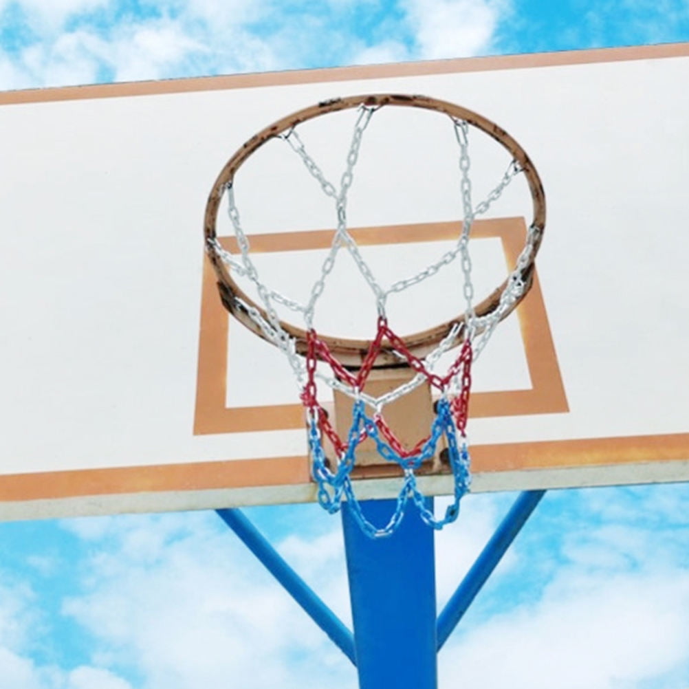 ETHZZLE Tricolor Basketball Net Mesh, Wear-Resistant, Easy to Install for Standard Size Basketball Hoops