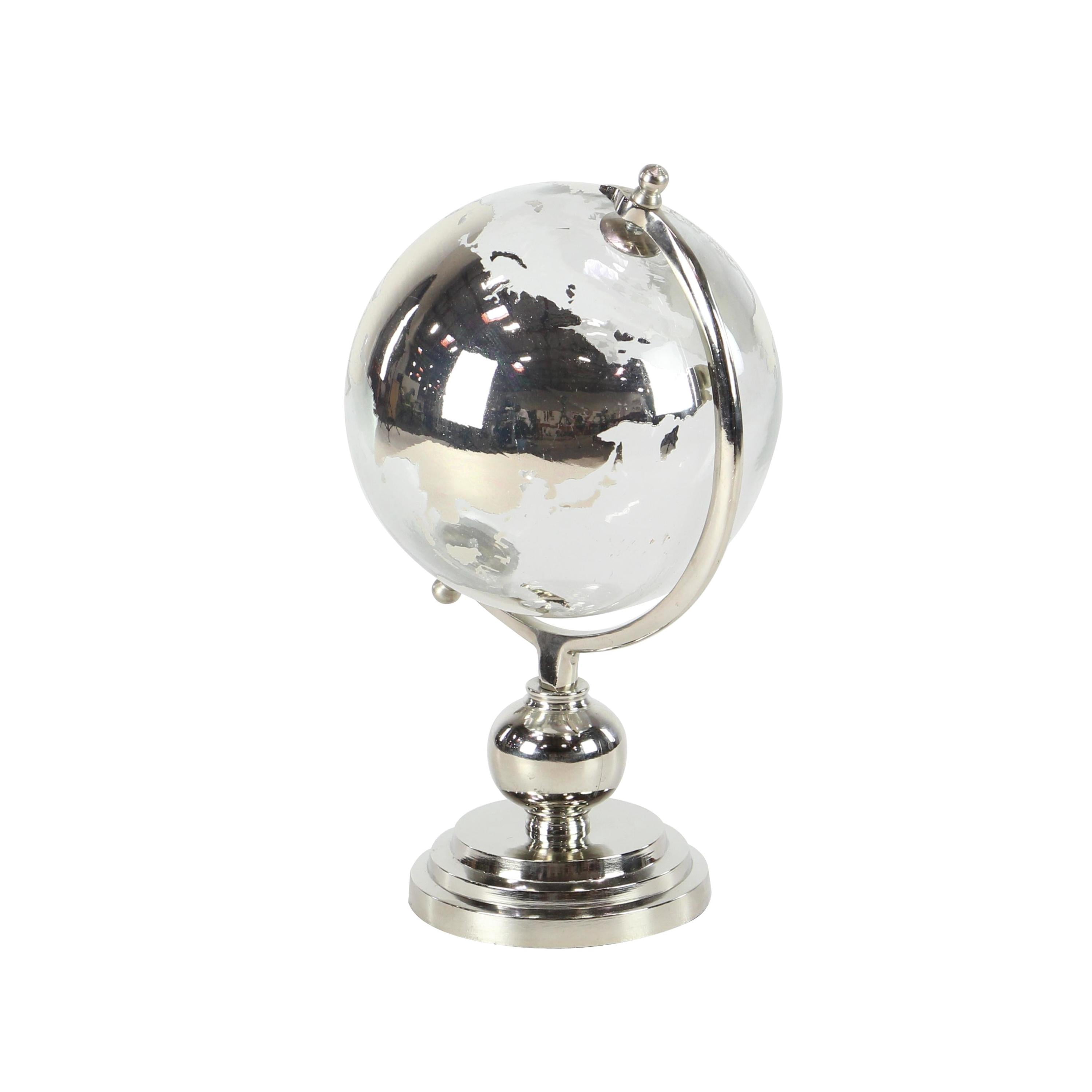 DecMode 9" Silver Globe with Tiered Base