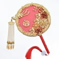 thumbnail image 5 of Abanico redondo estilo antiguo para novia, Xiuhe, ceremonia de boda, abanico chino Xiuhe, abanico chino Hanfu con flores, 5 of 5