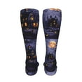 thumbnail image 6 of Honeii Mystery House Halloween Night Print Calf Socks Sports Socks Seamless Toe, Trouser Socks,Knee High Long Socks for Women and Men-One Size, 6 of 8