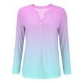 thumbnail image 4 of ZJXFGS 3/4 Length Sleeve Womens, Tops Tops for Women Trendy Summer, Women's Long Sleeve T Shirt Round Neck Casual Tops, Business Casual Tops for Women Pink L, 4 of 5