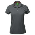 thumbnail image 2 of A2Y Women's Basic Casual Essentials 4-Button Junior-Fit Polyester Polo Shirt Charcoal XL, 2 of 6