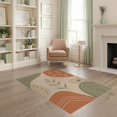 thumbnail image 2 of ODIKA 4'x6' Terracotta And Sage Abstract Design Washable Area Rug Modern Minimalist Geometric Art Motif for Bedroom, Reading Nook, Pet Friendly & Non-Shedding, 2 of 7